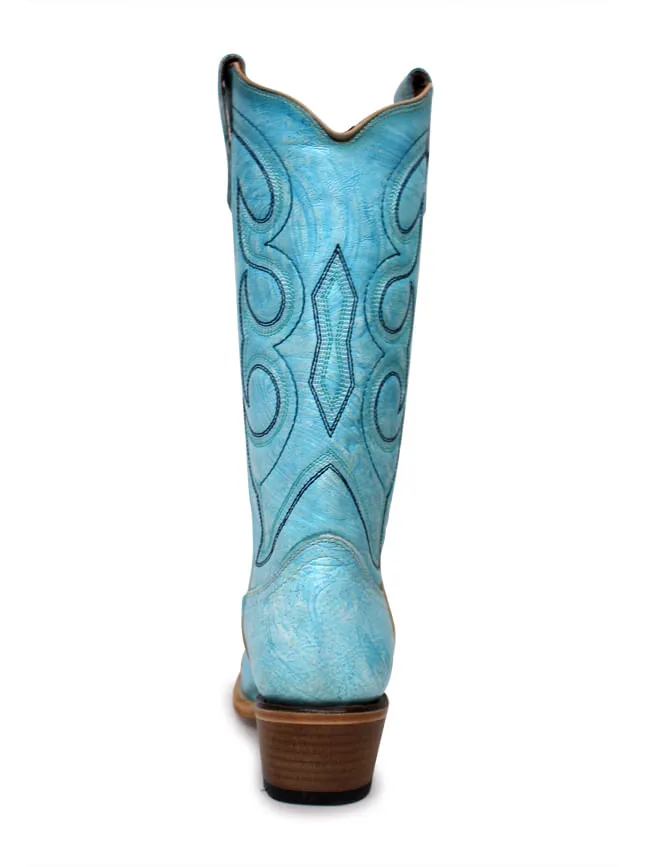 Corral Sky Blue Hand Painted Boots for Women.