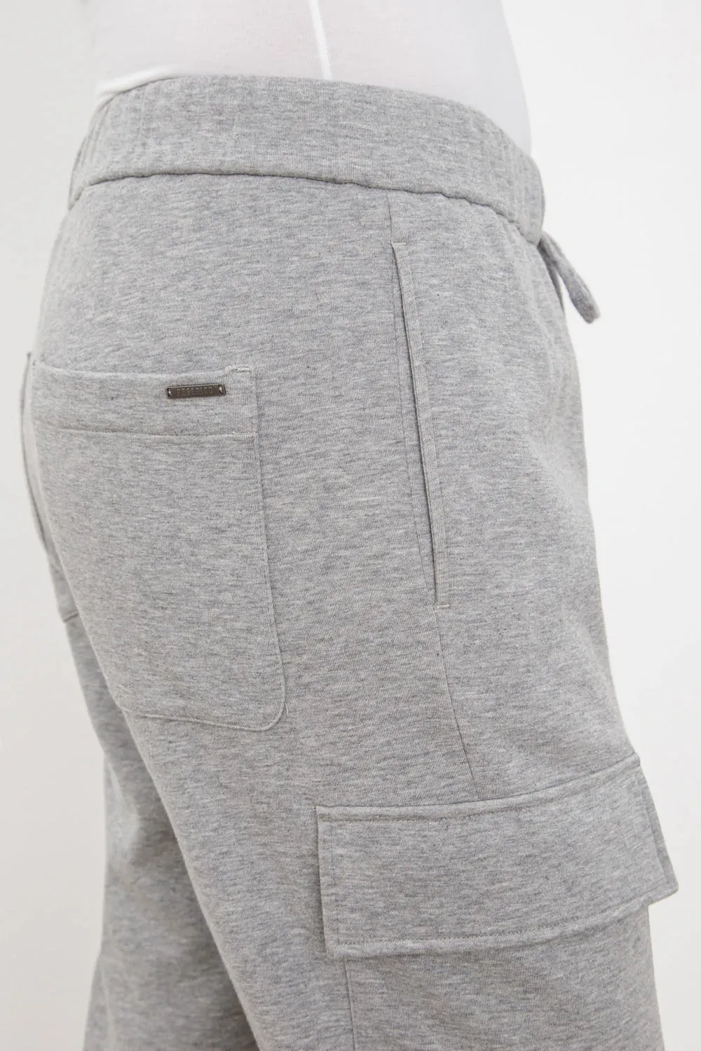 Cotton Fleece Cargo Jogger Trouser in Slate - Shop Now