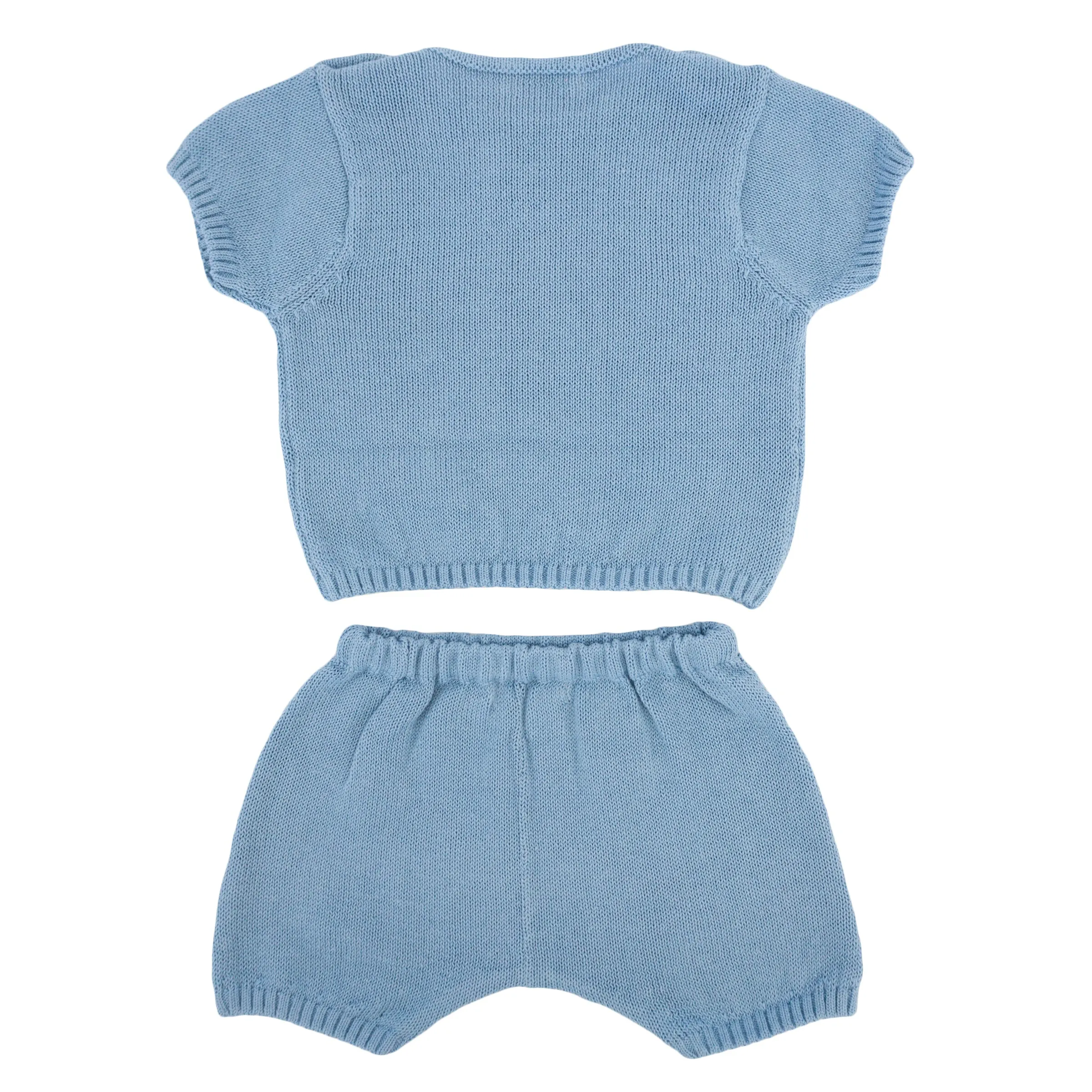 Country Club Blue Knitted Short Set - Baby