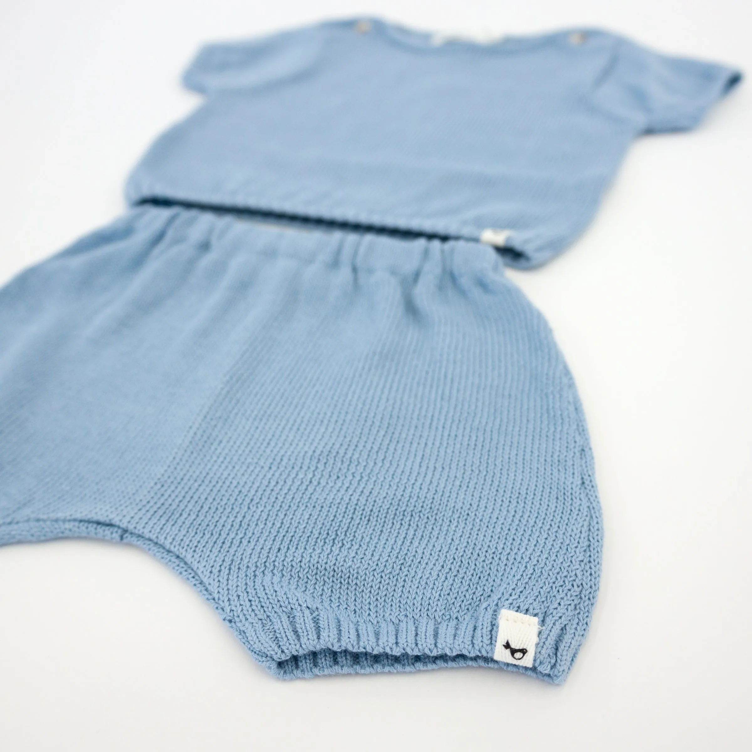 Country Club Blue Knitted Short Set - Baby