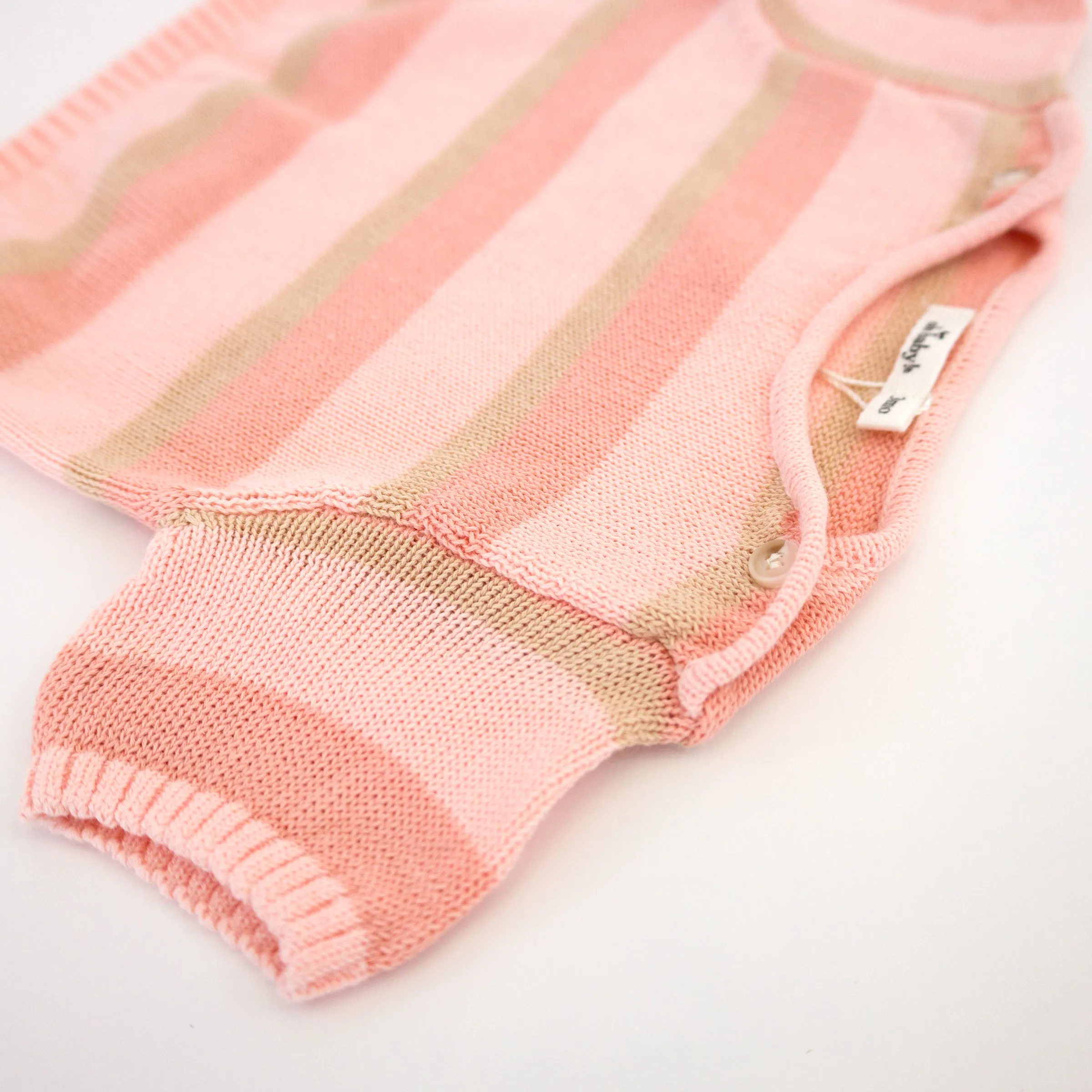 Country Club Knitted Short Set - Apricot Stripe for Babies