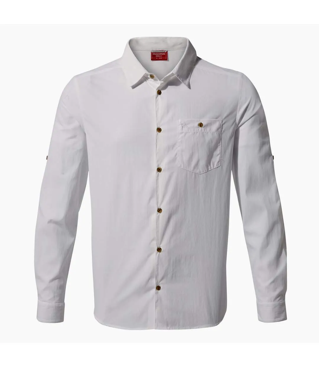 Craghoppers Mens NosiLife Nuoro Long Sleeved Shirt (Optic White) - UTCG1119