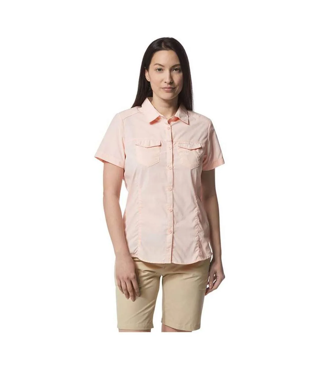 Craghoppers Womens/Ladies NosiLife Adventure II Short Sleeved Shirt (Seashell Pink) - UTCG1128