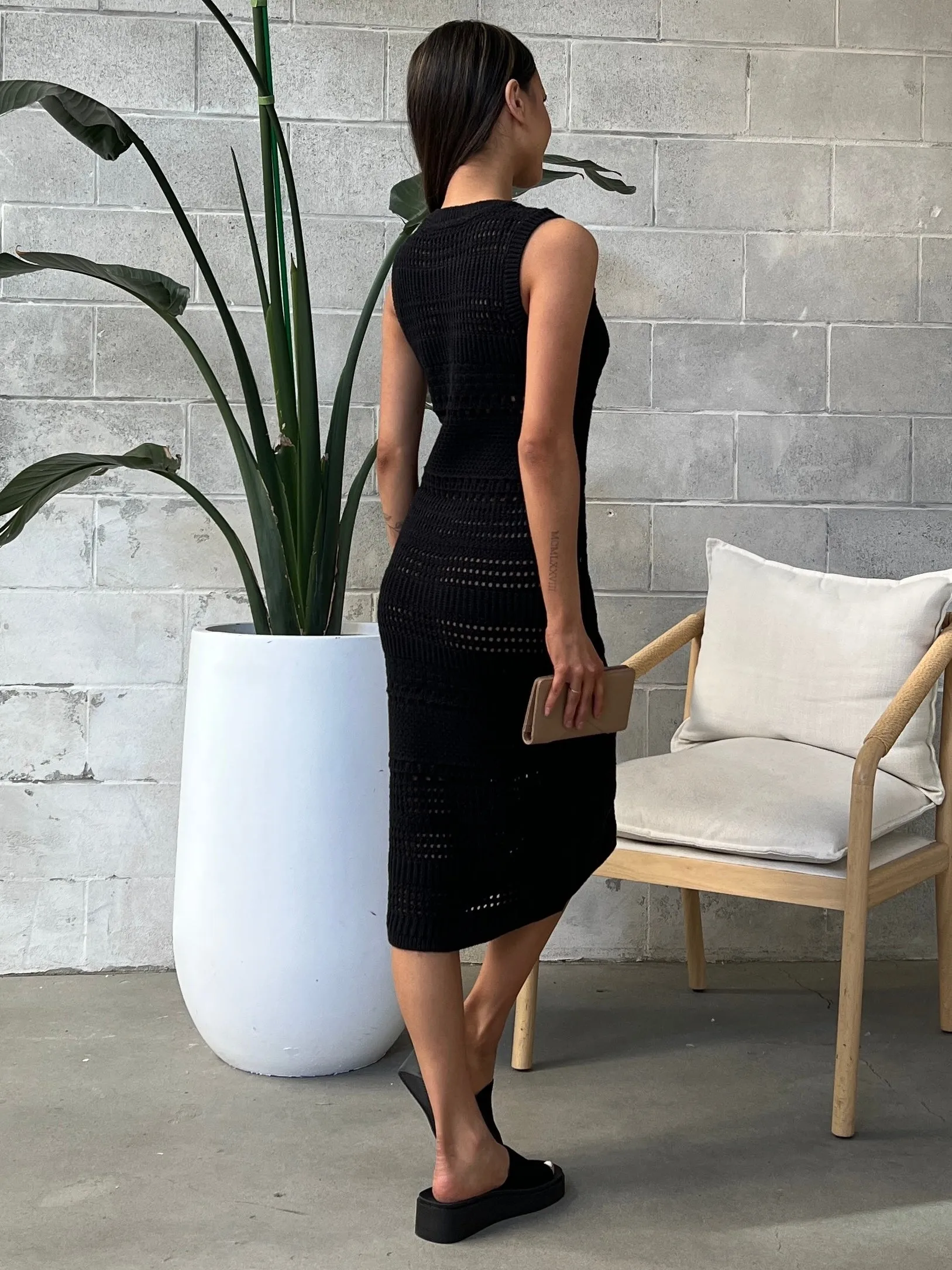 Crochet Knit Midi Dress by RD STYLE