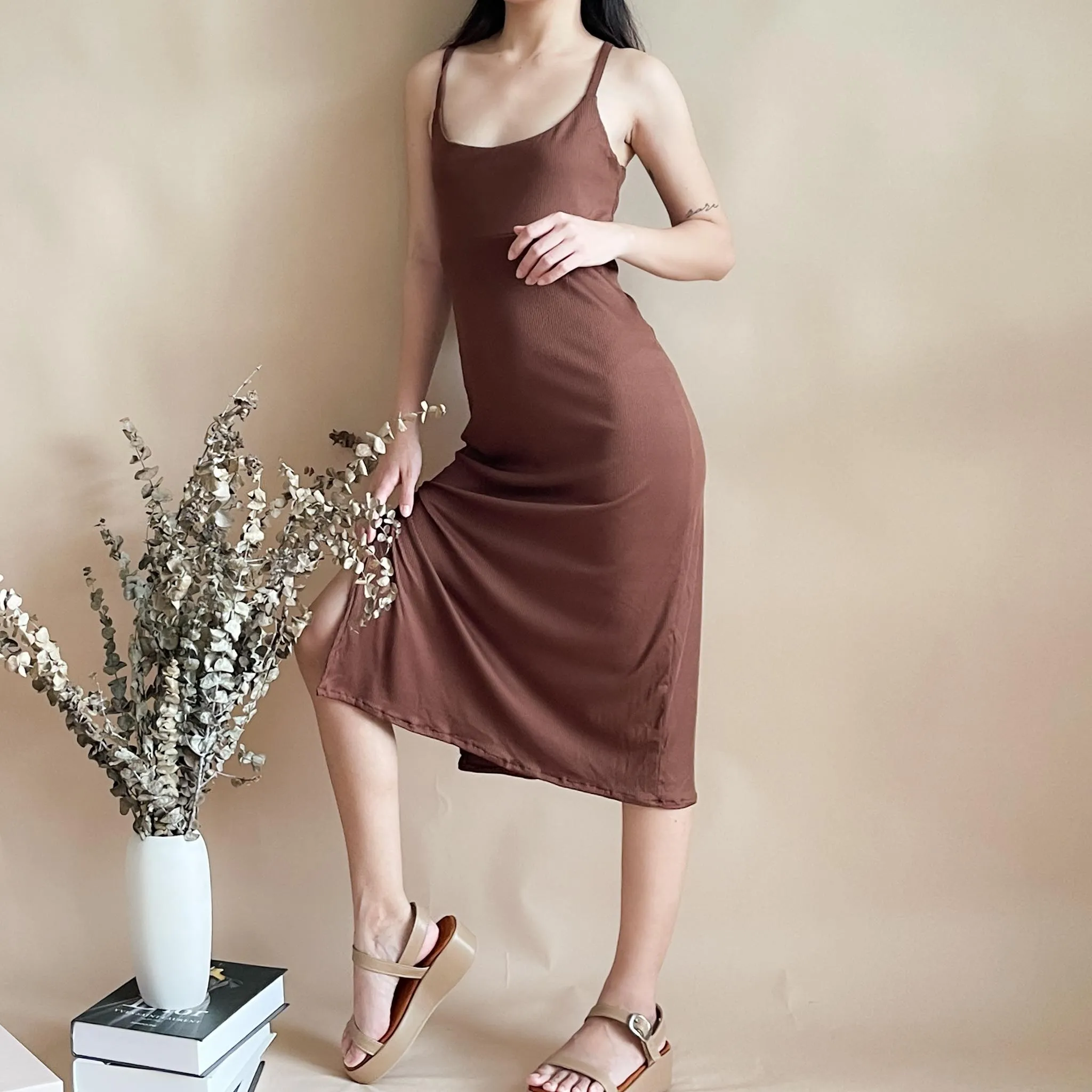 Cuddly Knit Crisscross Strappy Dress