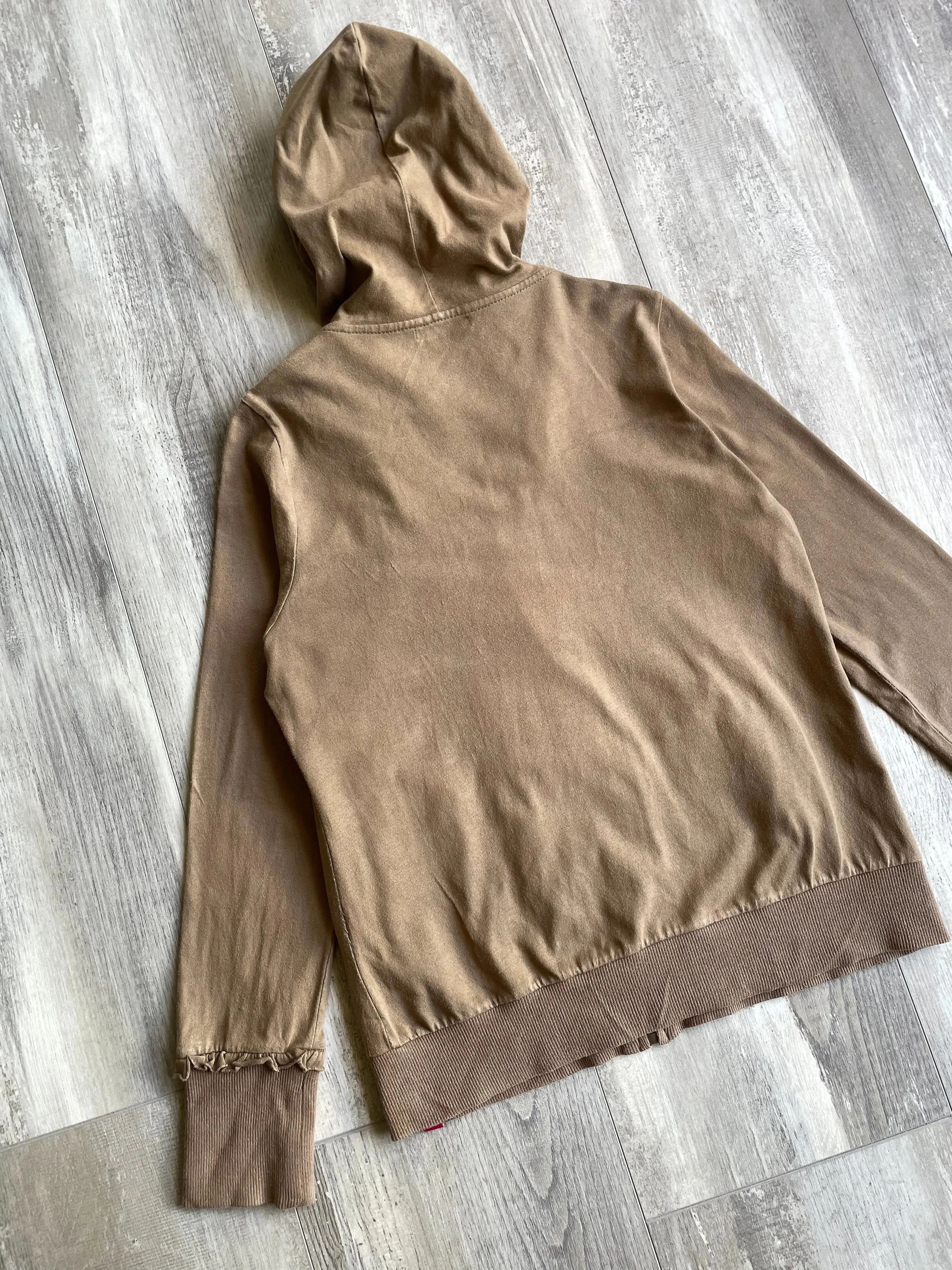 C.Union Y2K Brown Zip Up Hoodie - L