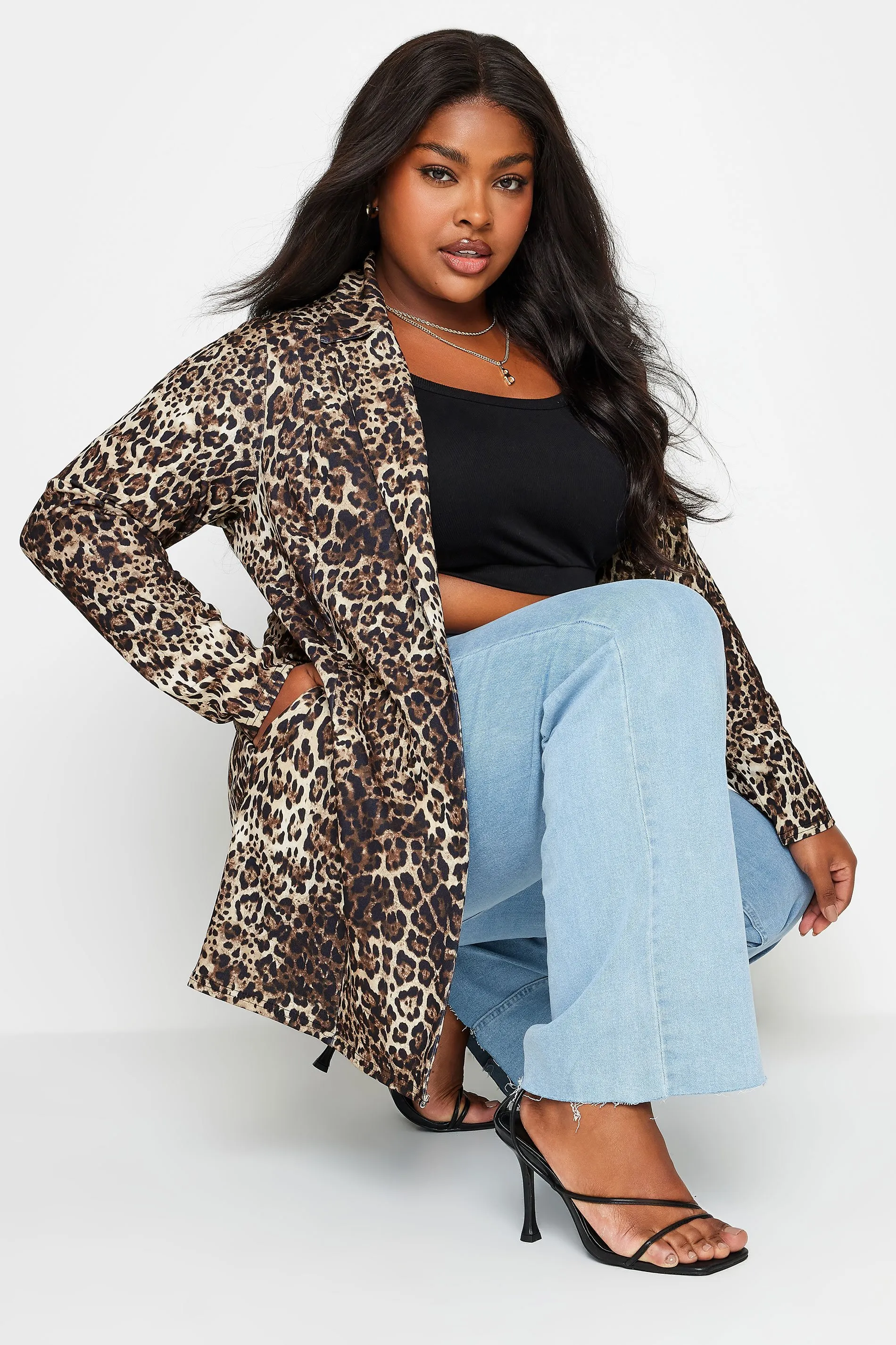 Curve Brown Leopard Print Blazer - Limited Edition