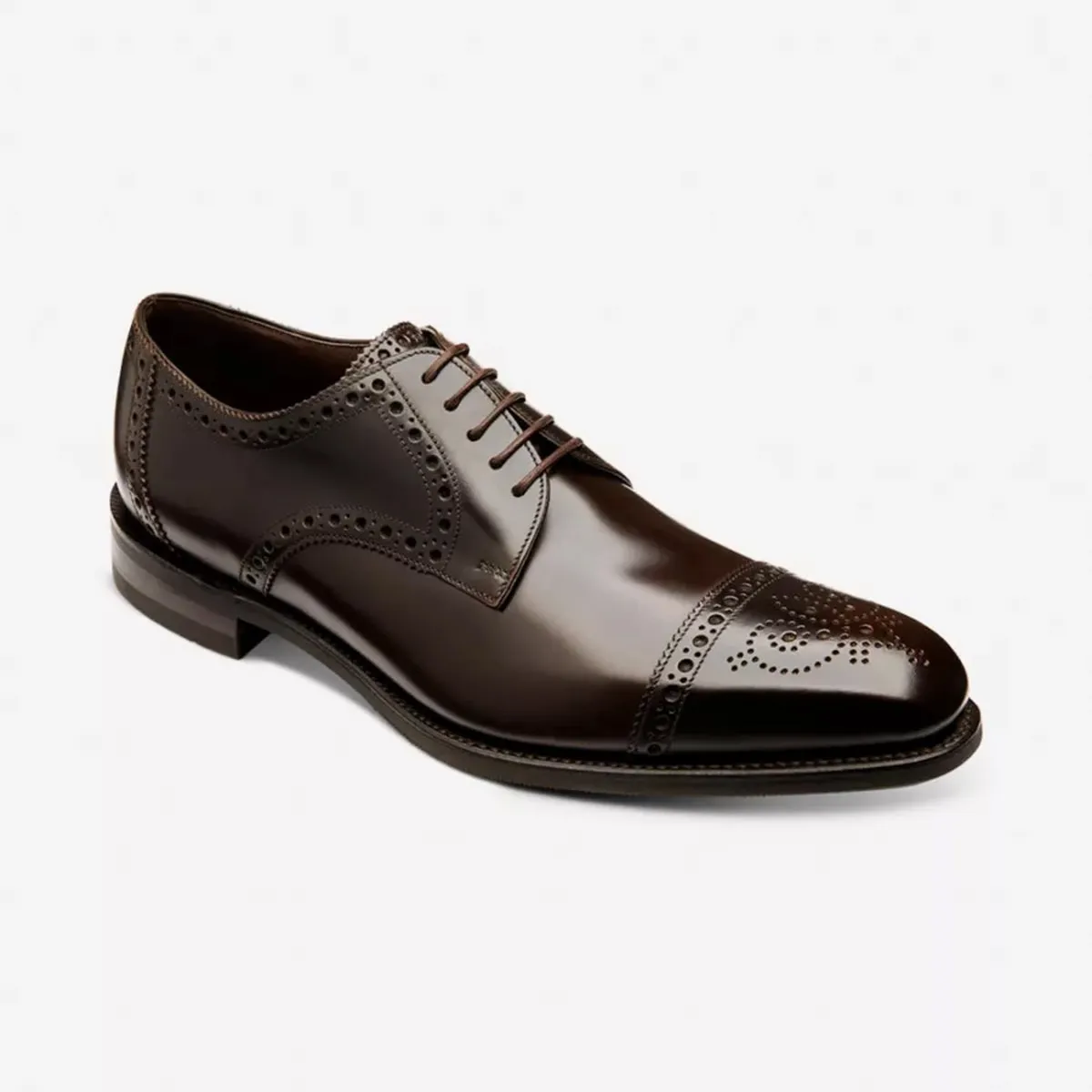 Dark Brown Loake Eldon Derby Semi Brogue - Shop Now