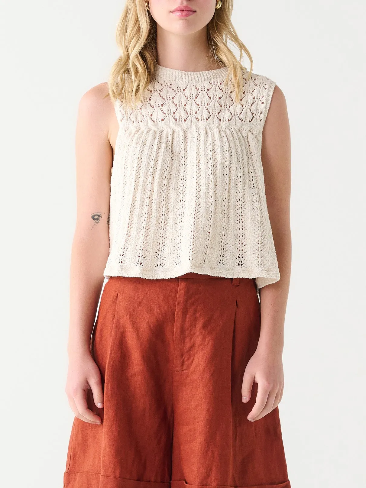 DEX Pointelle Knit Sleeveless Top - Buy Online at Best Price