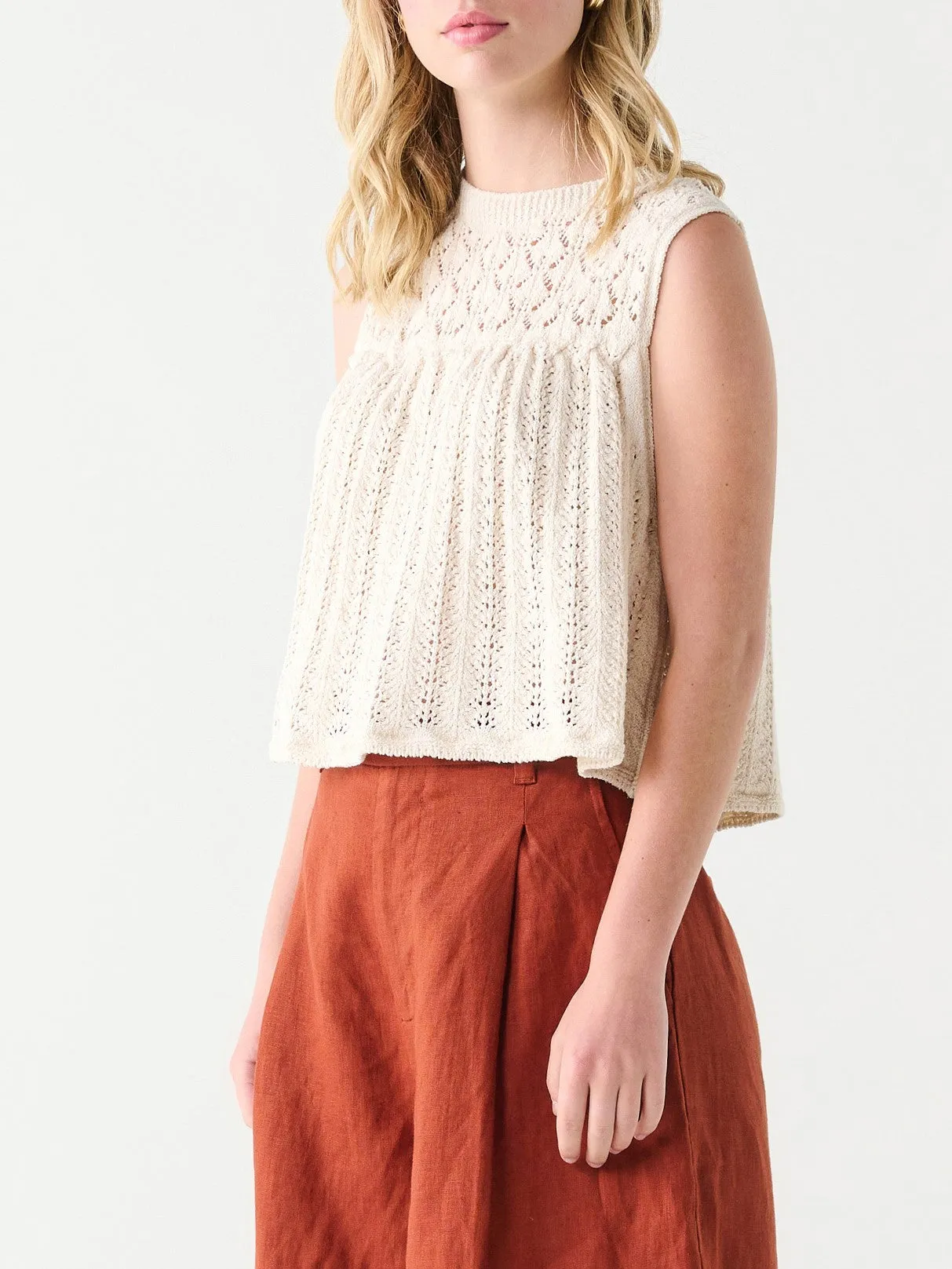 DEX Pointelle Knit Sleeveless Top - Buy Online at Best Price