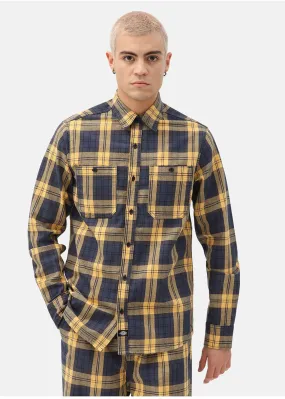 Dickies Men's New Iberia Check Shirt Air Force Blue