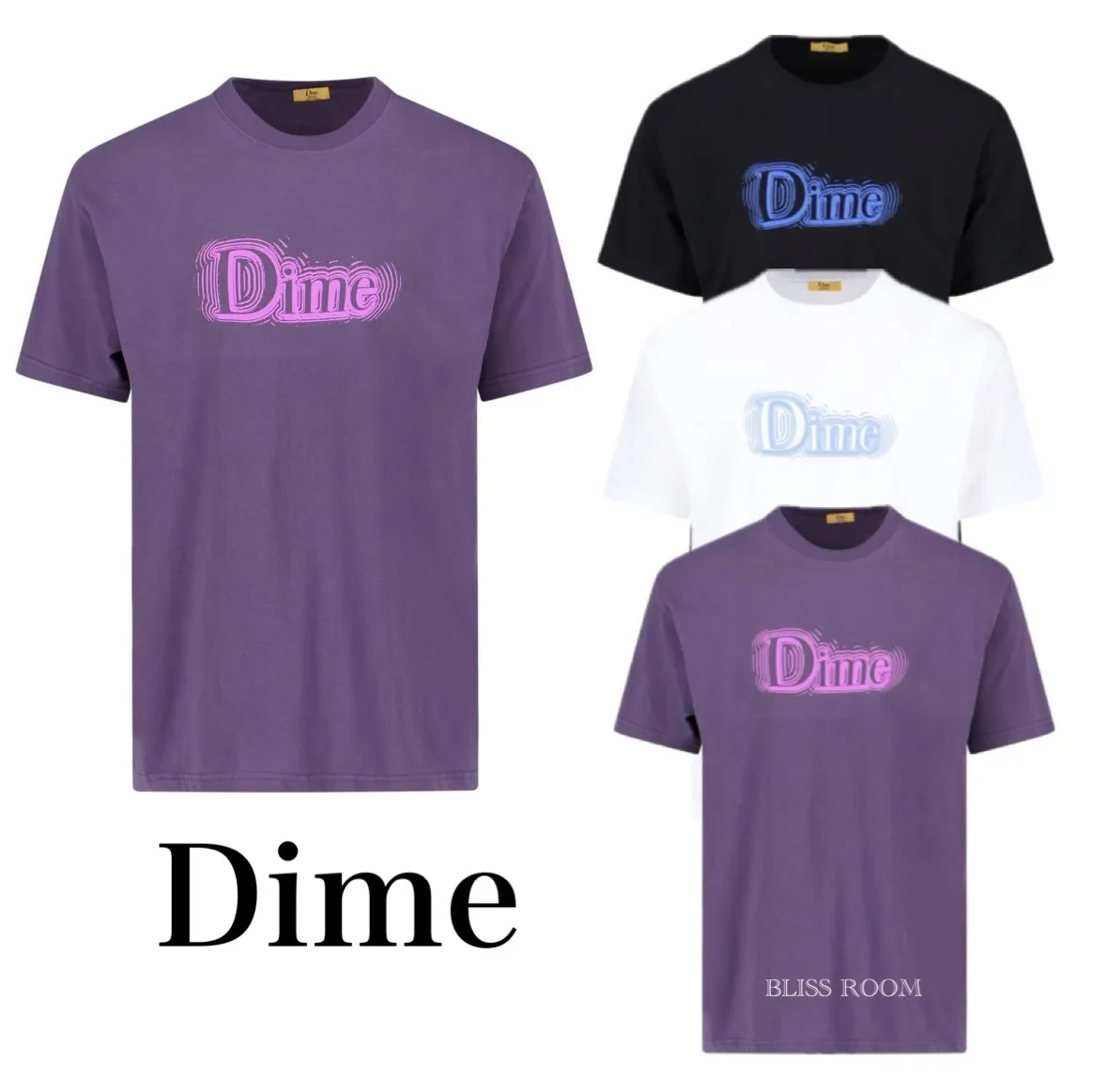 Dime  |Crew Neck Street Style Plain Cotton Short Sleeves Logo