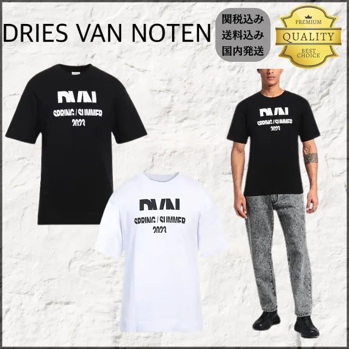 Dries Van Noten  |Unisex Street Style Plain Cotton Short Sleeves Logo