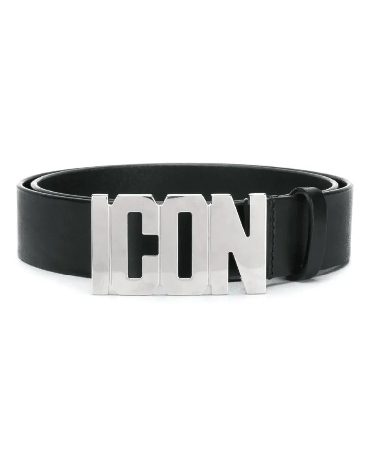 DSQUARED ceinture Icon en cuir et logo laiton