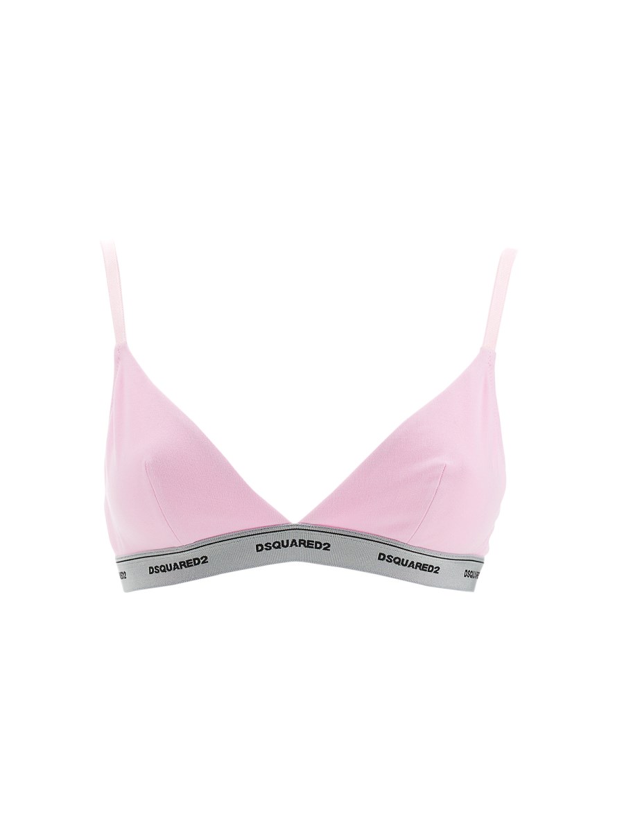 DSQUARED    COTTON BRALETTE WITH LOGO