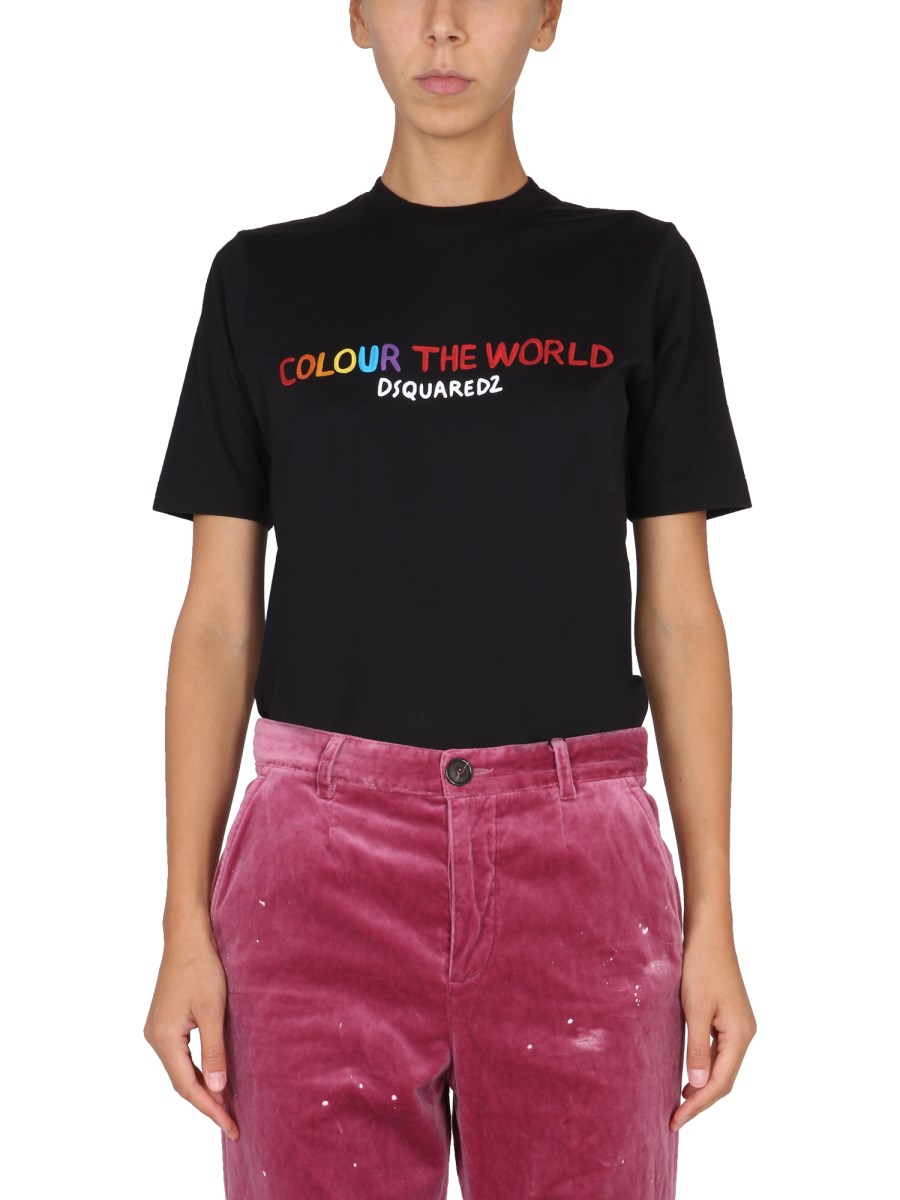 DSQUARED    COTTON T-SHIRT WITH LOGO