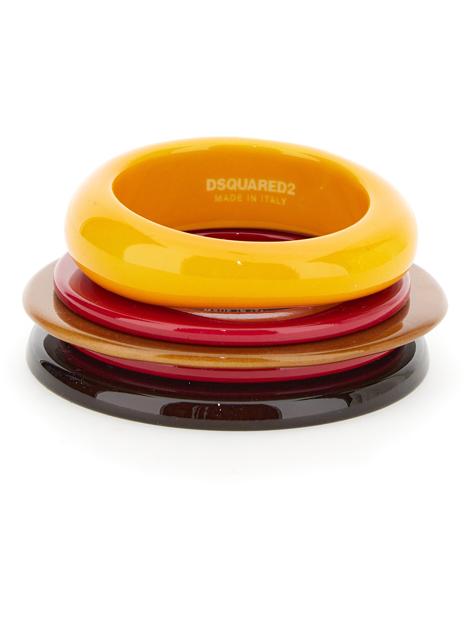 DSQUARED    JOURNEY CHARM BRACELETS SET MULTICOLOR RESIN CUFFS