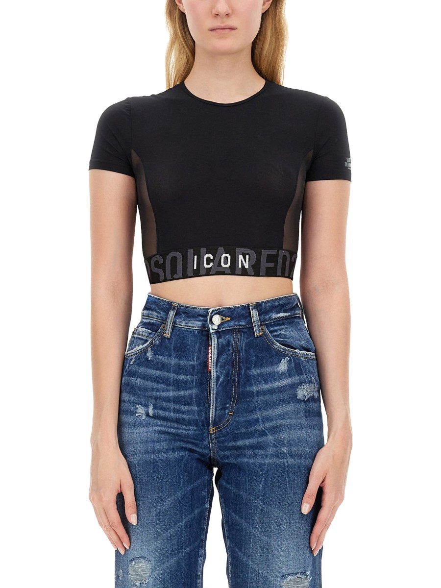 DSQUARED    NYLON TOP WITH LOGO