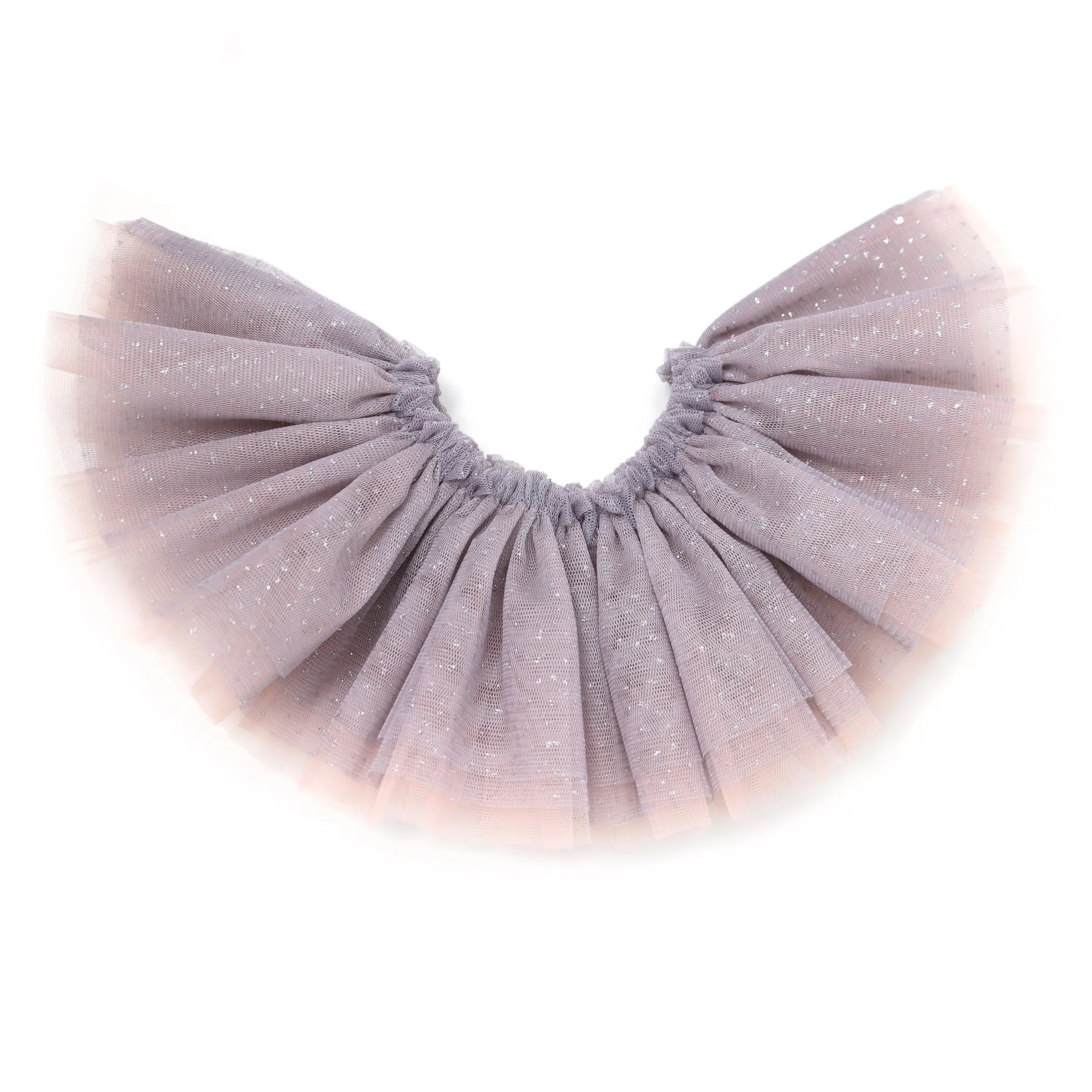 dusty lavender frill tutu over dark blush tulle