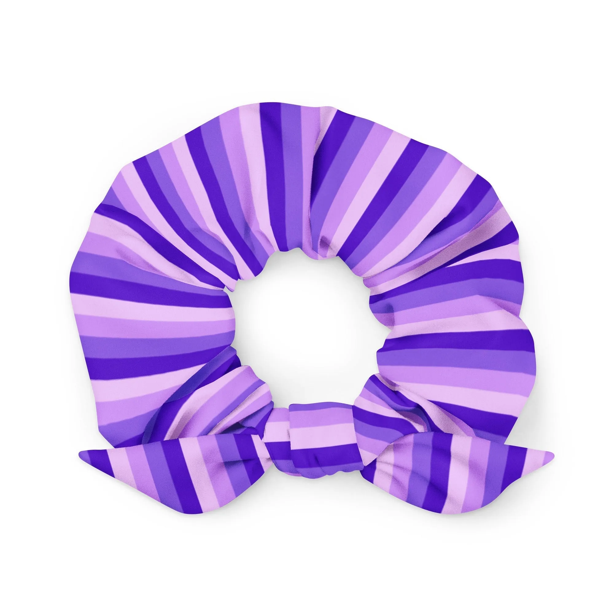 Eco-friendly Purple Striped Scrunchie