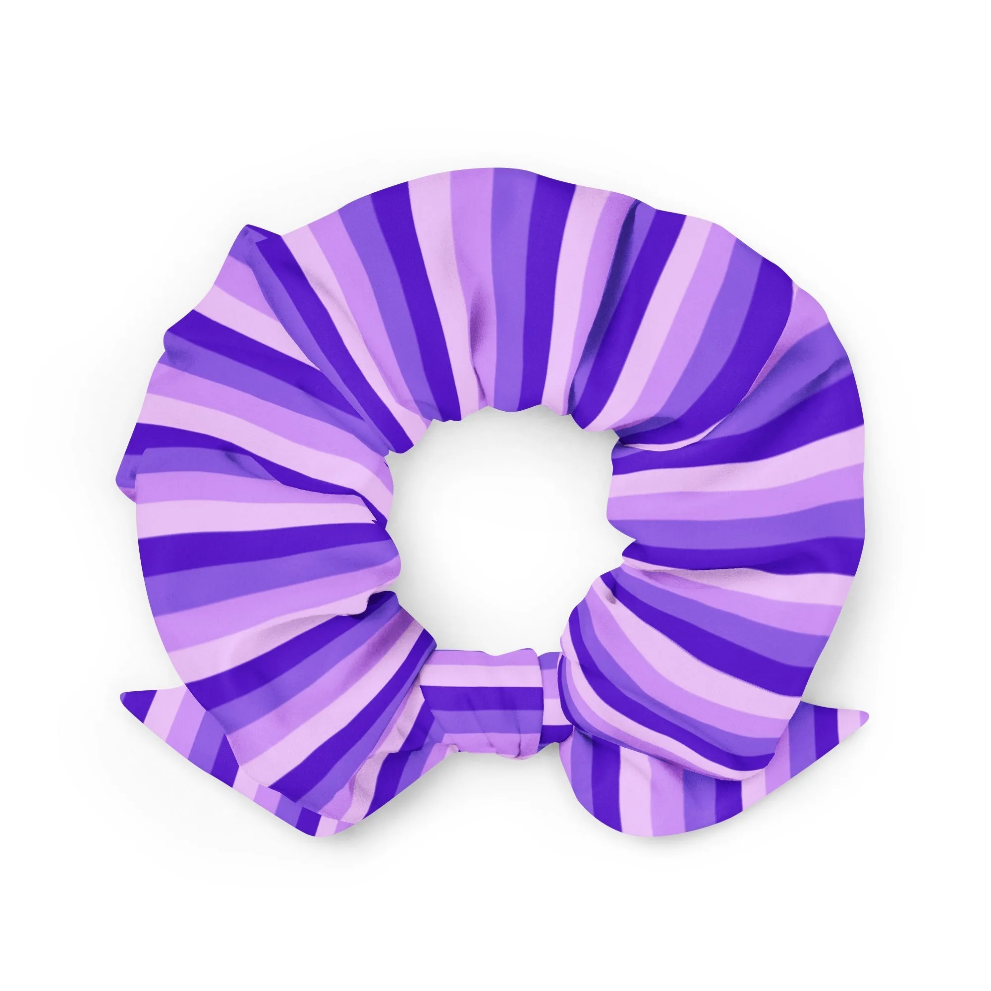 Eco-friendly Purple Striped Scrunchie