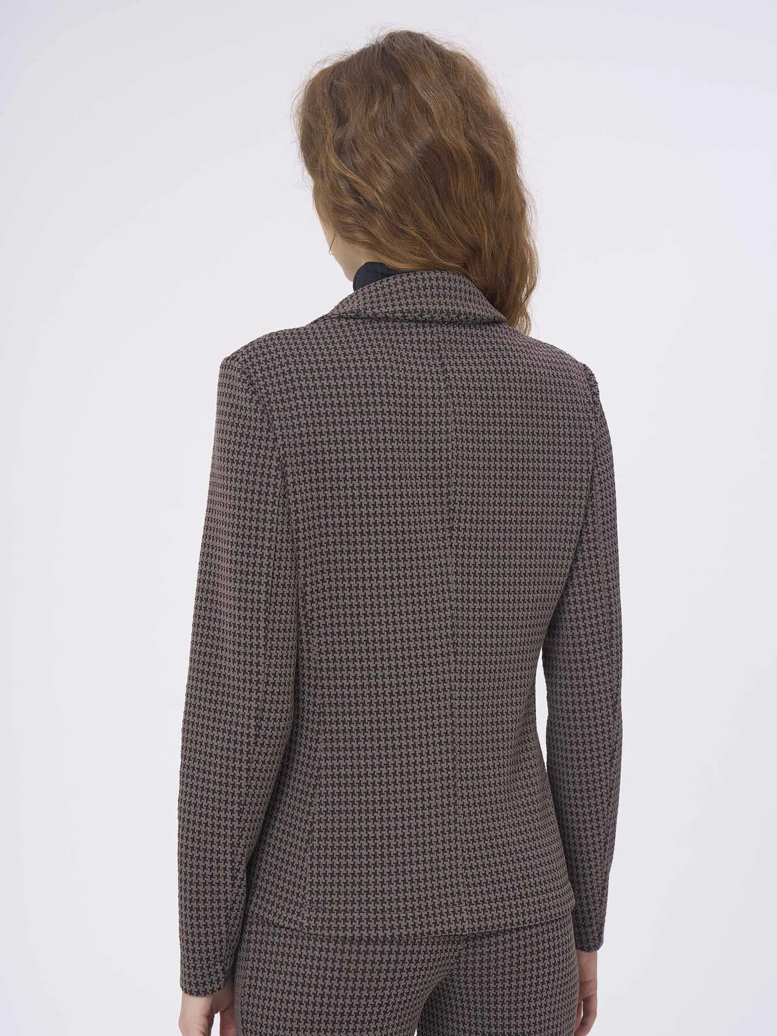 Eco Jacquard two-button blazer - FANT.PINE BARK