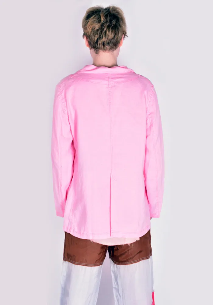 EDWARD CUMING S22-B01 WASHED OUT TAILORED BLAZER PINK