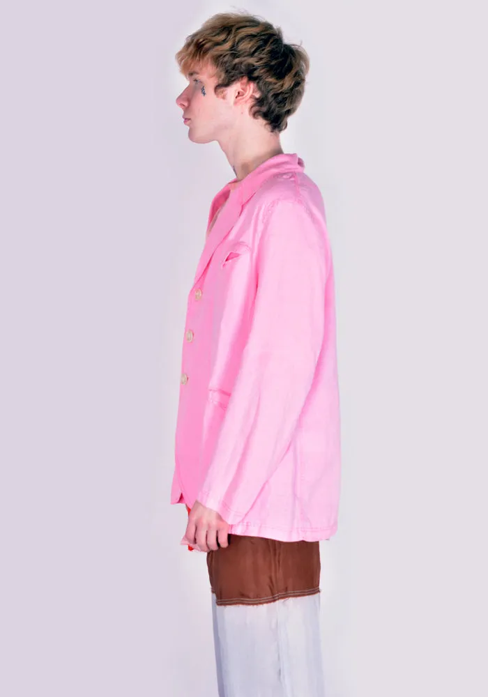 EDWARD CUMING S22-B01 WASHED OUT TAILORED BLAZER PINK