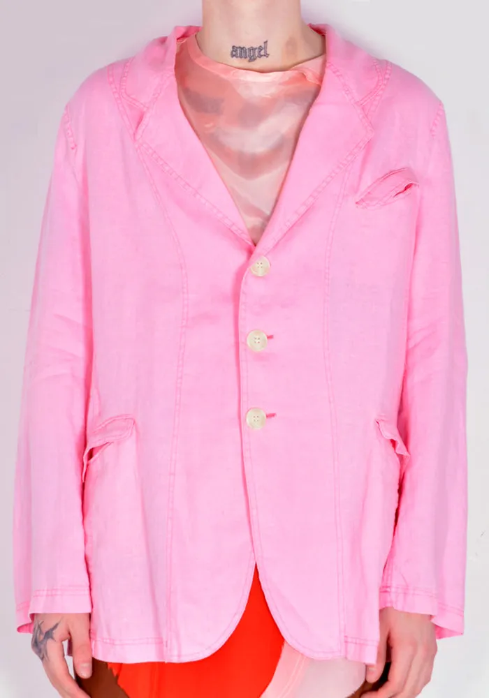 EDWARD CUMING S22-B01 WASHED OUT TAILORED BLAZER PINK