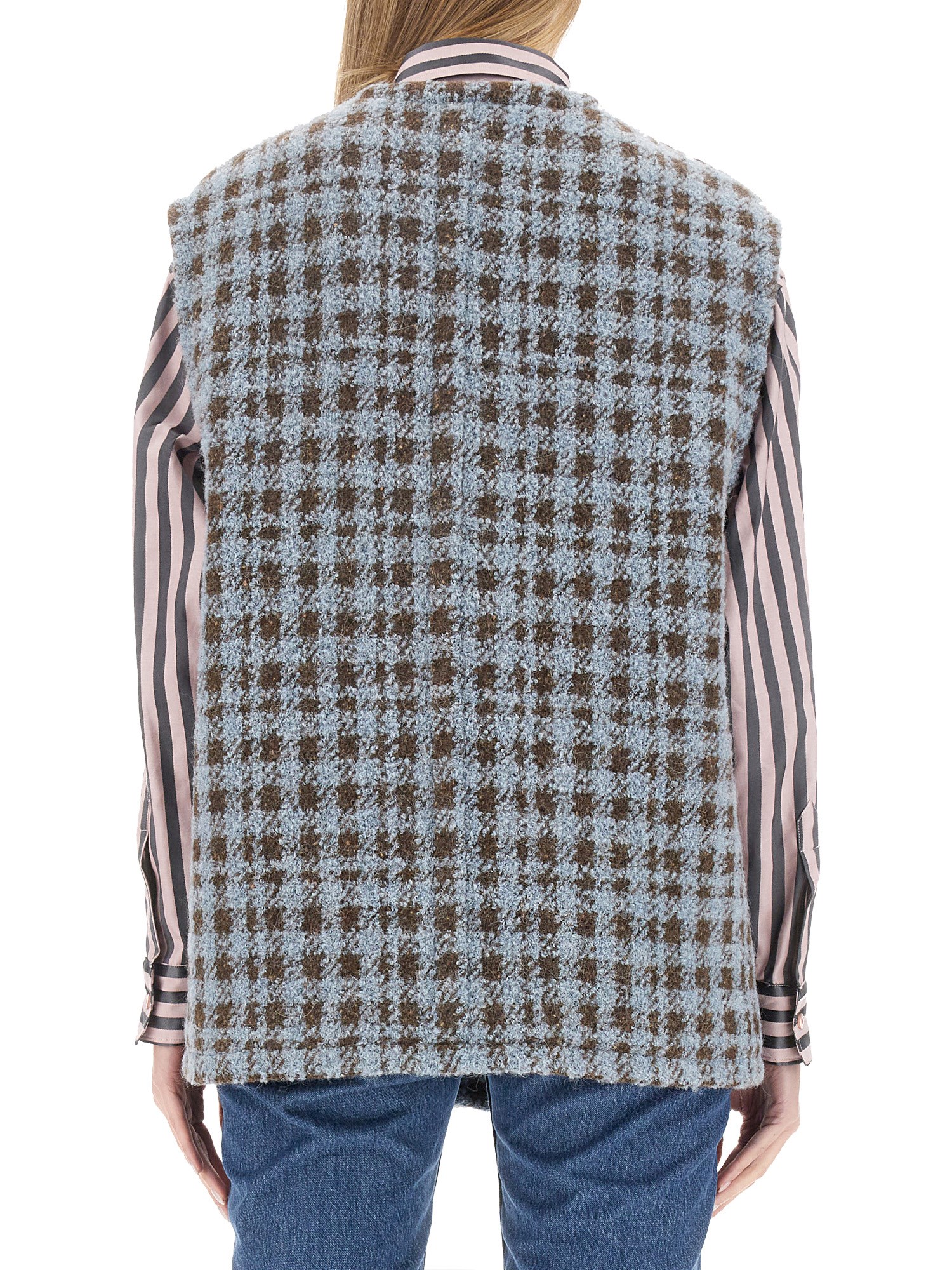 ETRO Houndstooth Embroidered Over Vest | Shop Now