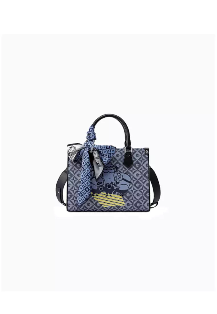 FION Minions Jacquard with Leather Medium Tote Bag