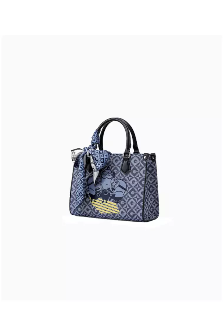 FION Minions Jacquard with Leather Medium Tote Bag