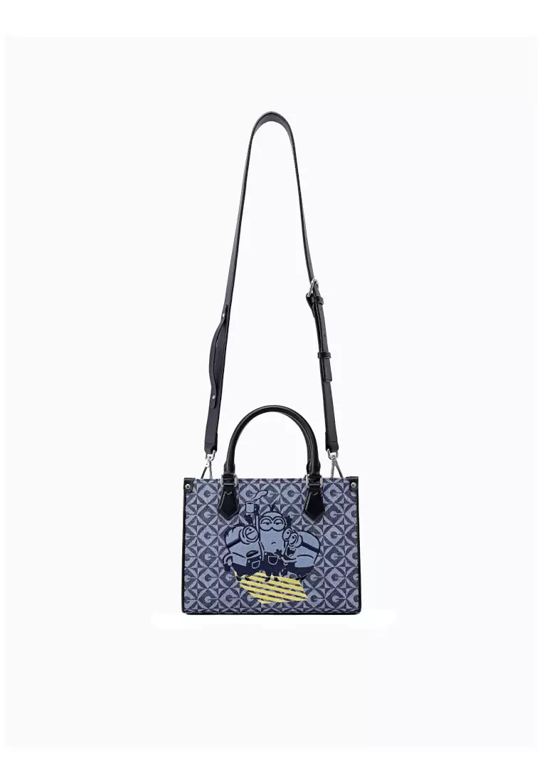 FION Minions Jacquard with Leather Medium Tote Bag