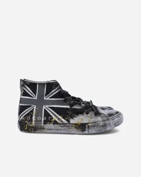 Flag Hand Painted Black & White Shoes