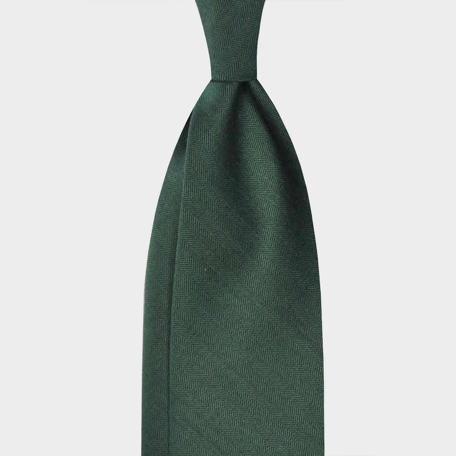 F.Marino Solaro 3-Fold Tie in Holland&Sherry Wool - Bottle Green