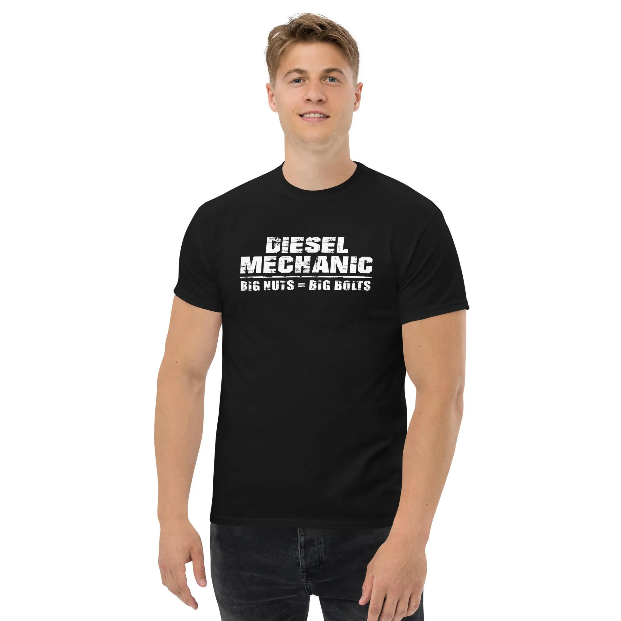 Funny Diesel Mechanic T-Shirt Big Nuts = Big Bolts