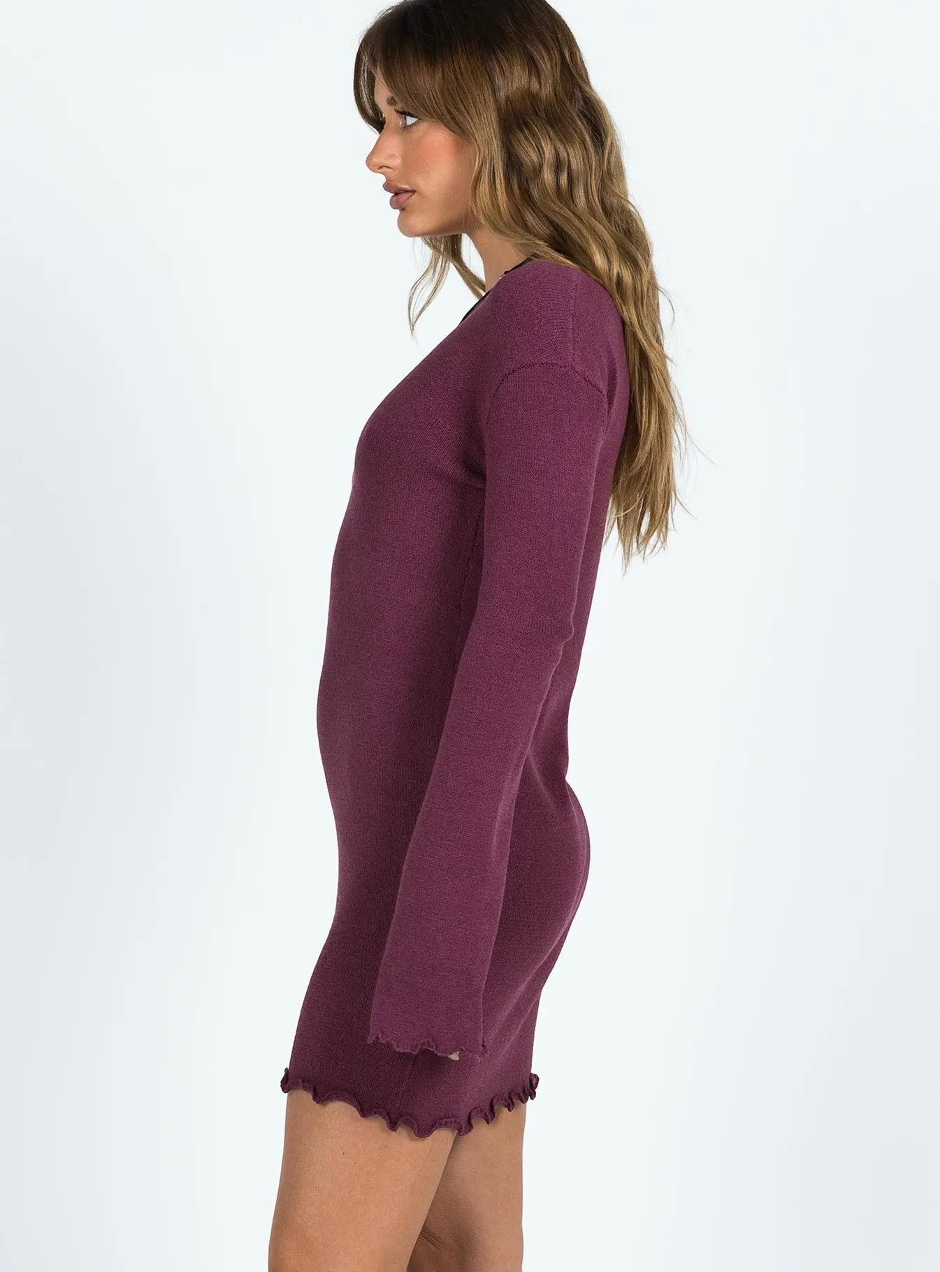 Granger Mini Knit Dress Mauve