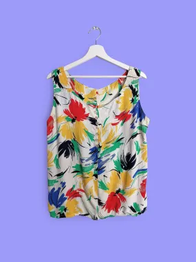 Graphic Floral Print Tank Top