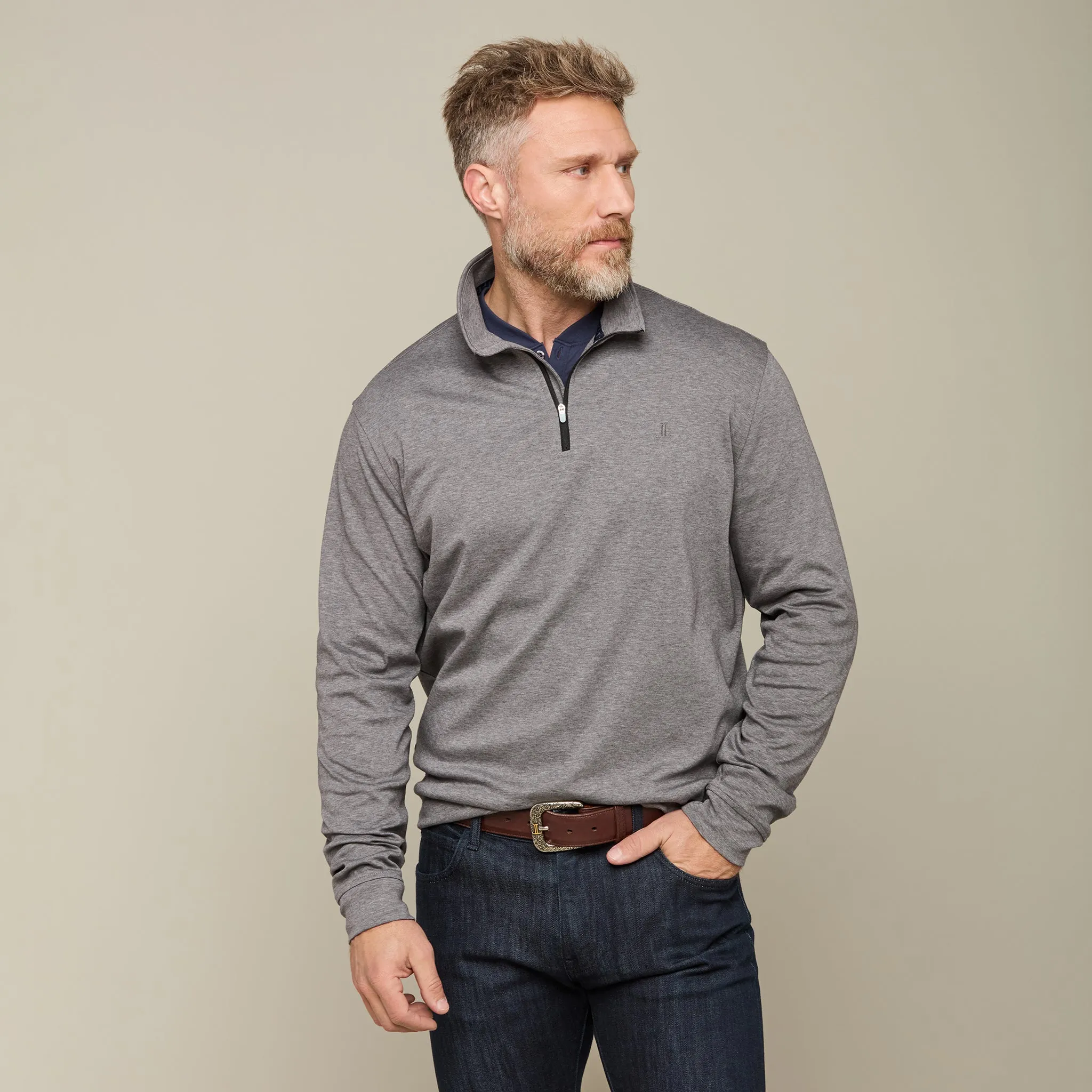 Grey Lightweight Quarter Zip