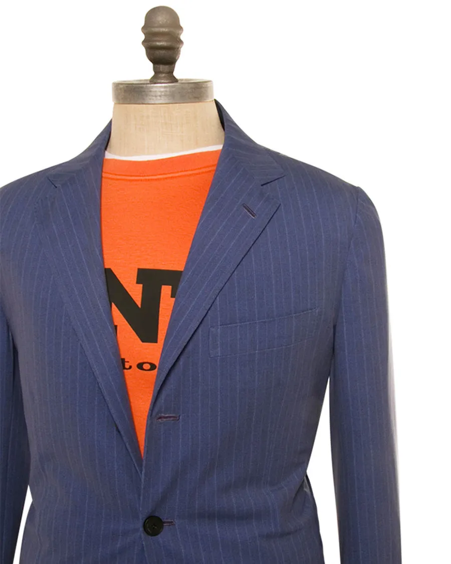 High-tech blue pinstripe suit