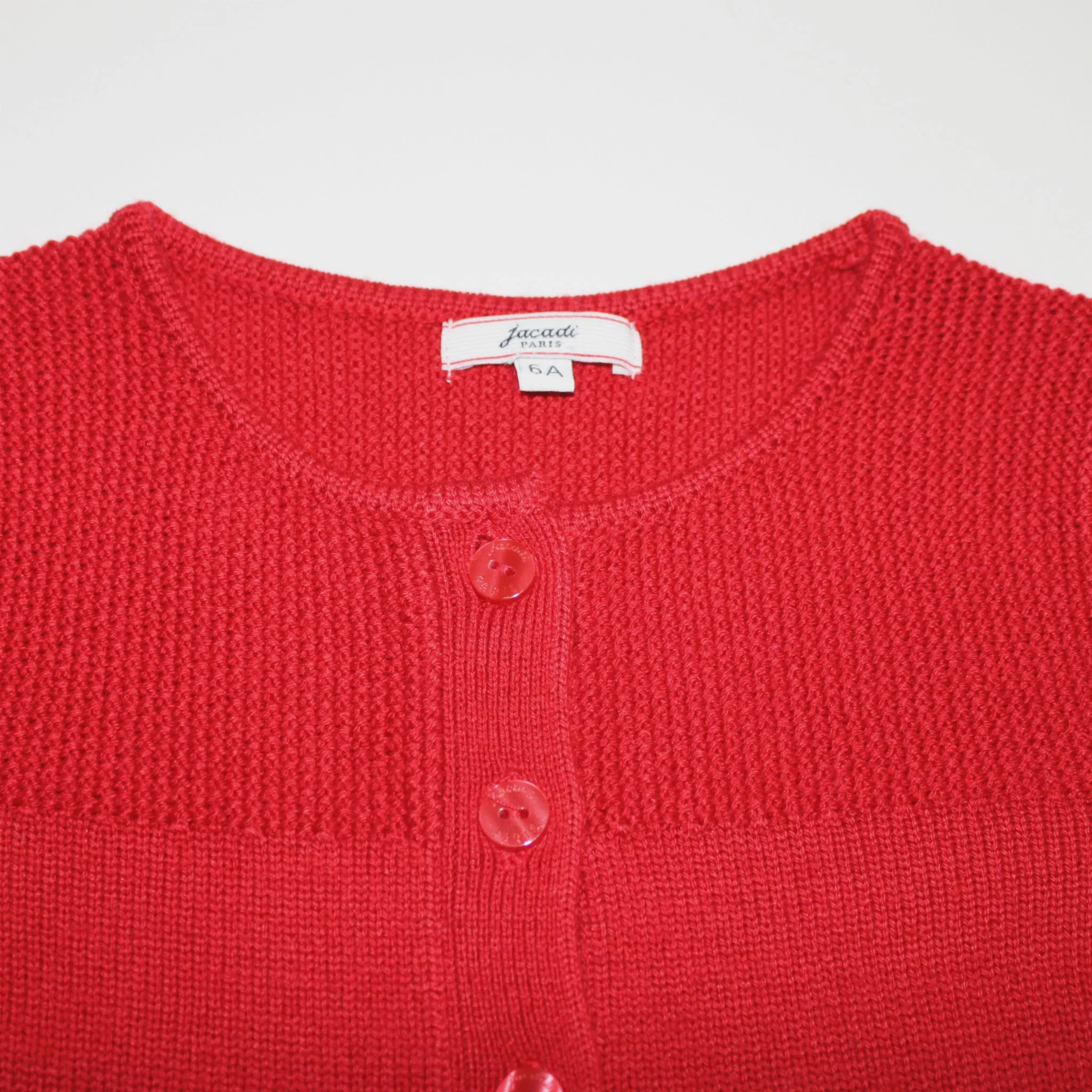 Jacadi Girls Red Wool Cardigan: Size 6