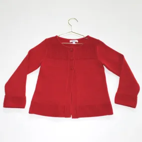 Jacadi Girls Red Wool Cardigan: Size 6