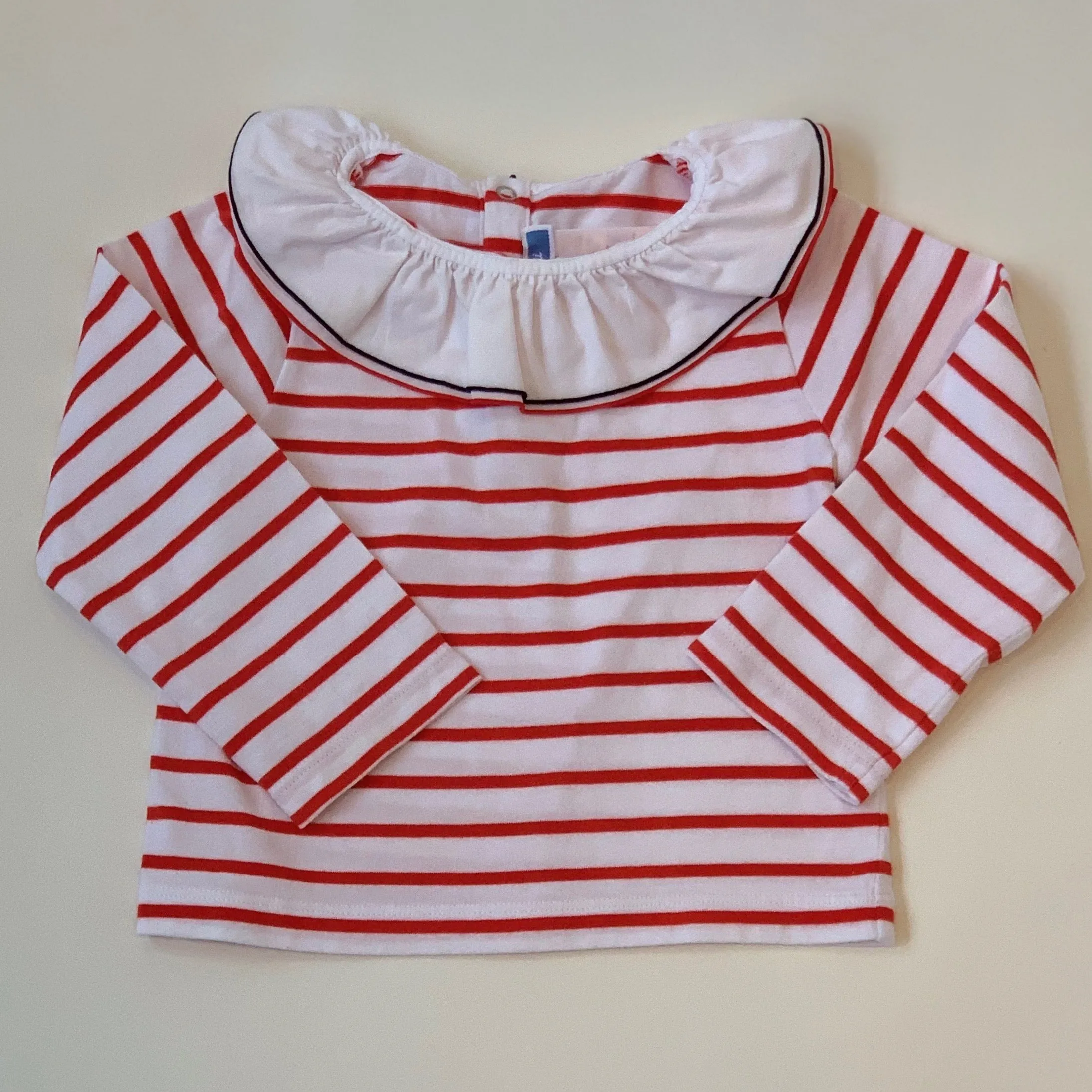 Jacadi Red White Stripe Top Collar 24 Months