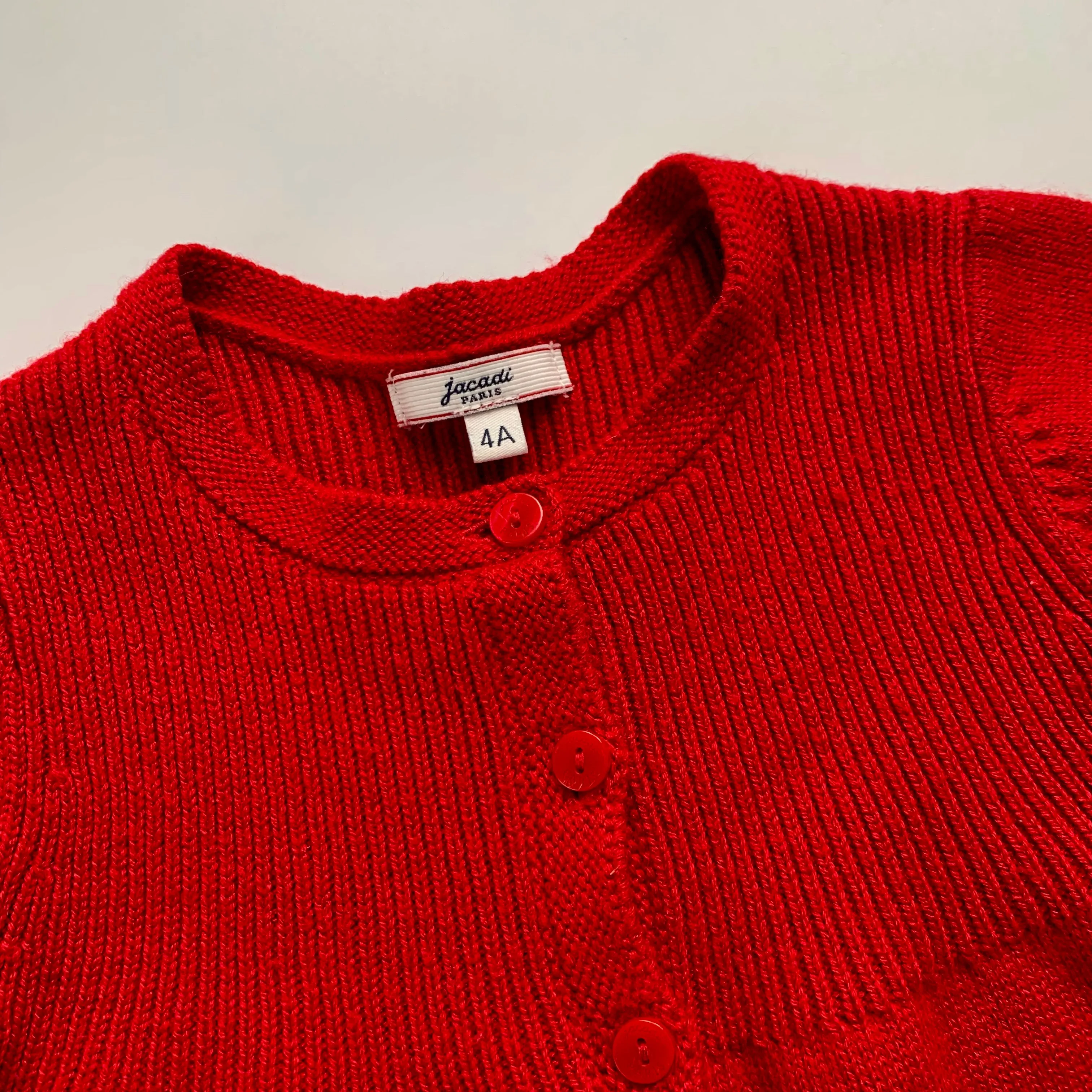 Jacadi Red Wool Cardigan Size 4 Years