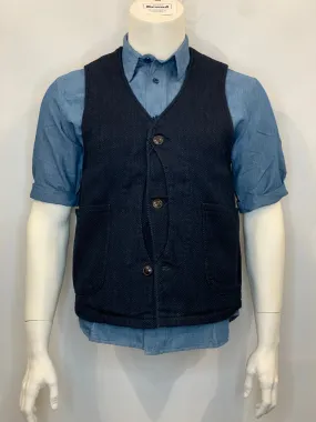 Japanese Indigo Sashiko Hunting Vest