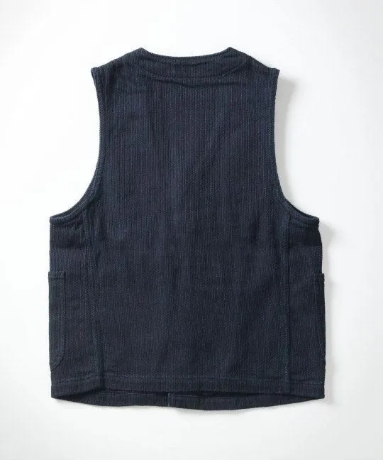 Japanese Indigo Sashiko Hunting Vest