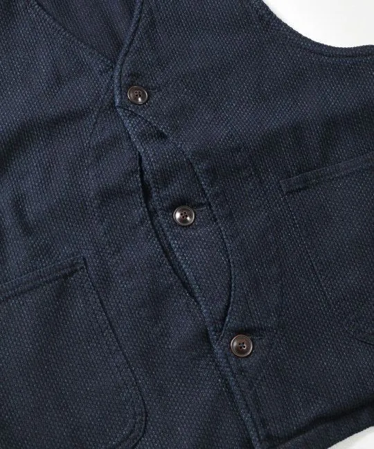 Japanese Indigo Sashiko Hunting Vest