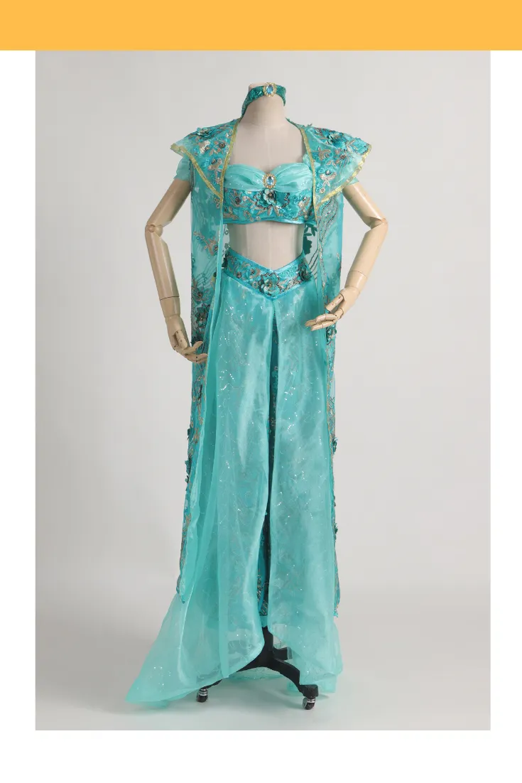 Jasmine Costume - Embroidered Princess Outfit with Cape