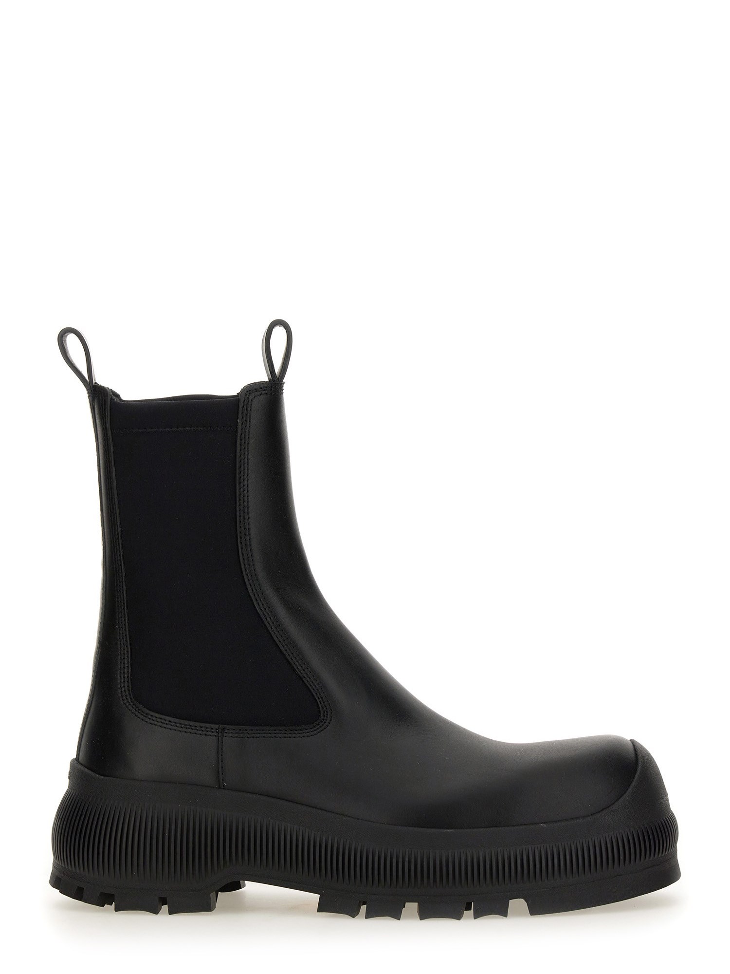 jil sander chelsea boot, leather material, shop now