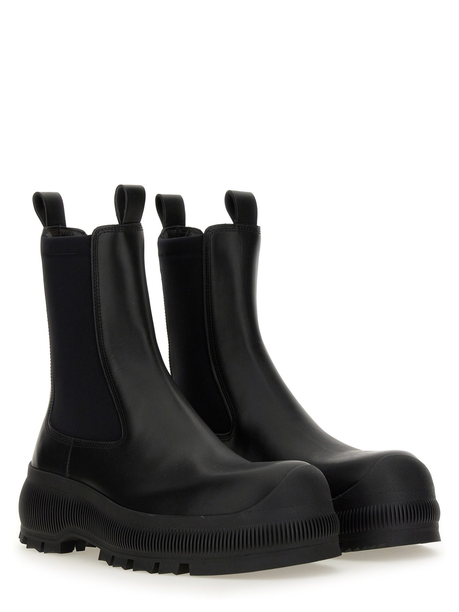 jil sander chelsea boot, leather material, shop now